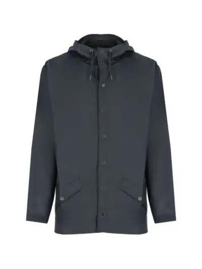 Rains hooded button edcoat - Blue
