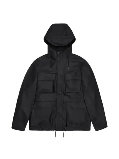 Rains hooded front-pockets jacket - Black