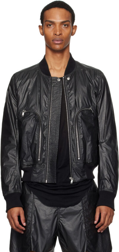 Rick Owens Black Bauhaus Flight Bomber Jacket
