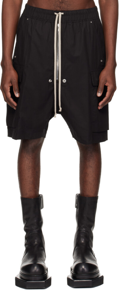 Rick Owens Black Temple Cargobela Shorts