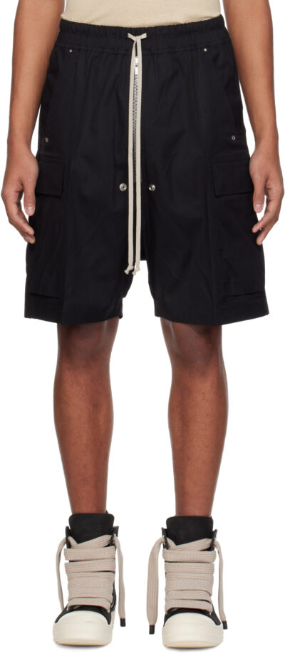 Rick Owens Black Temple Cargobela Shorts