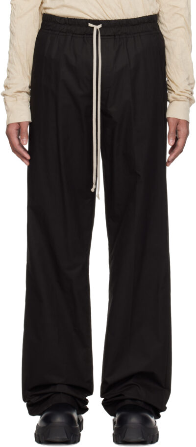 Rick Owens Black Temple Dietrich Drawstring Trousers