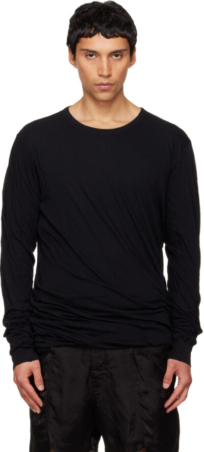 Rick Owens Black Temple Jumbo Double LS T-shirt