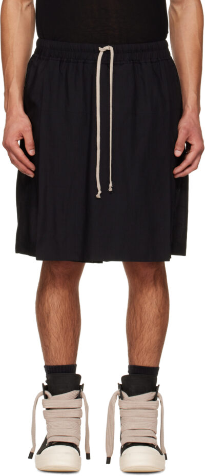 Rick Owens Black Temple Kilt Shorts
