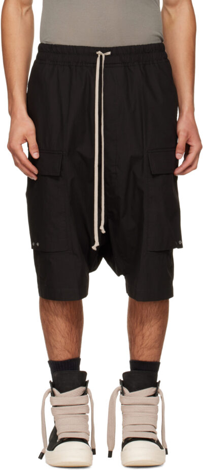 Rick Owens Black Temple Pods Cargo Shorts