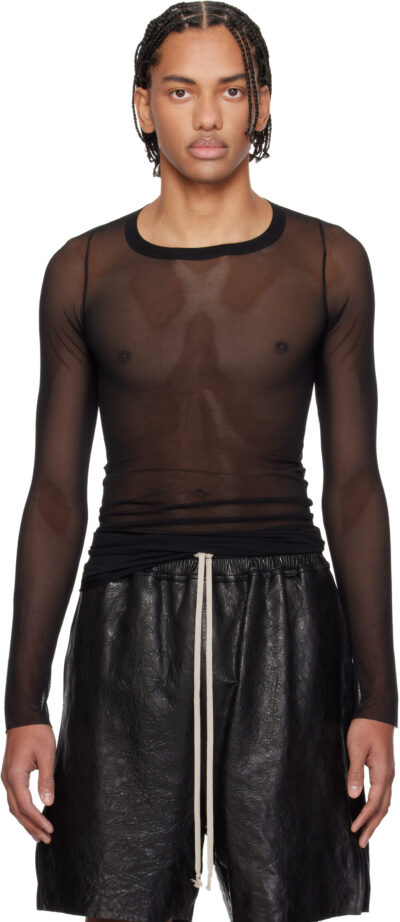 Rick Owens Black Temple Rib LS T-shirt
