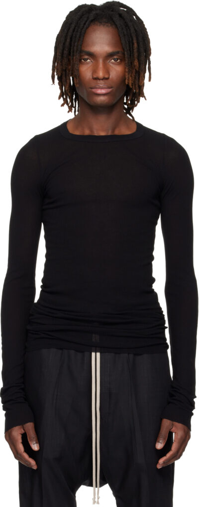 Rick Owens Black Temple Rib LS T-shirt