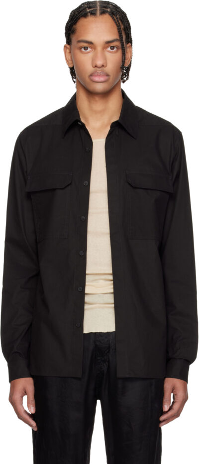 Rick Owens Black Temple Work Shirt