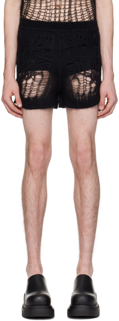 Rick Owens Black Vented Shorts