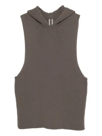 Rick Owens Concordians runway hooded tank top - Brown