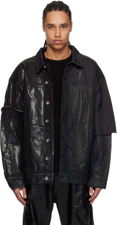 Rick Owens DRKSHDW Black Hollywood Jumbo Worker Denim Jacket