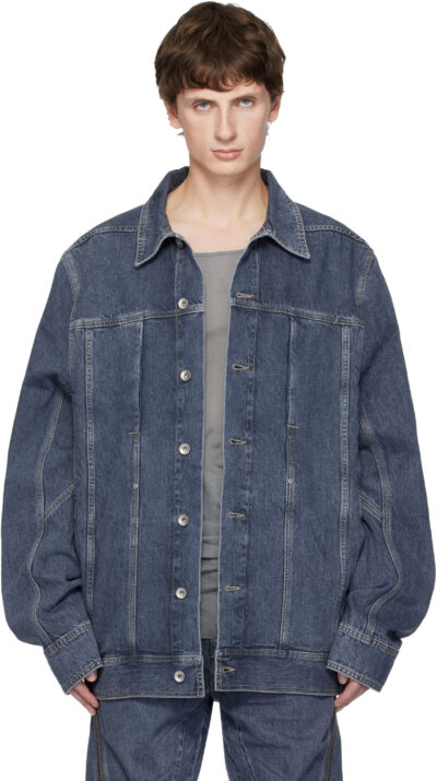 Rick Owens DRKSHDW Blue Concordians Lido Worker Denim Jacket