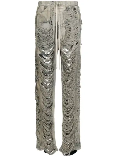 Rick Owens DRKSHDW distressed-effect wide-leg trousers - Neutrals