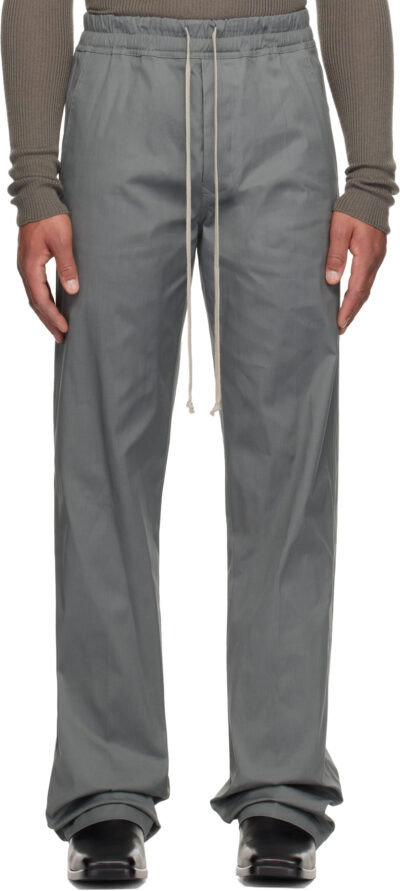 Rick Owens Gray Concordians Dietrich Drawstring Trousers