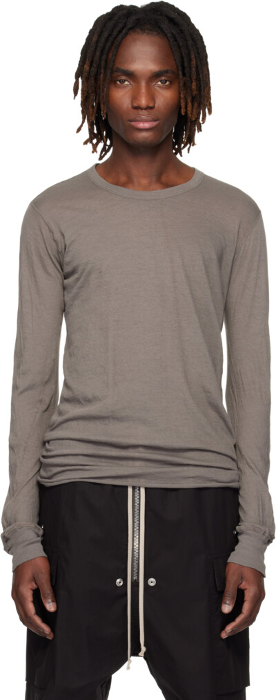 Rick Owens Gray Temple Basic LS T-shirt