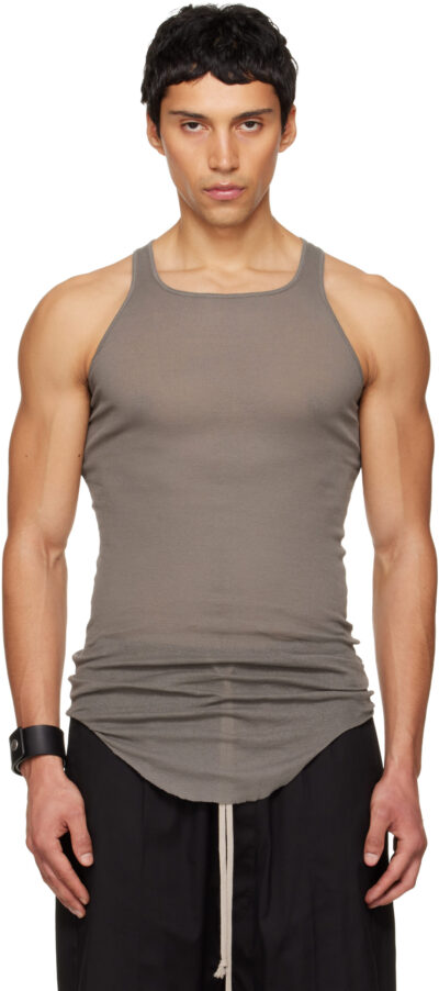 Rick Owens Gray Temple Basic Rib Tank Top