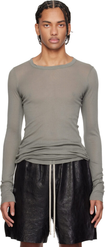 Rick Owens Gray Temple Rib LS T-shirt