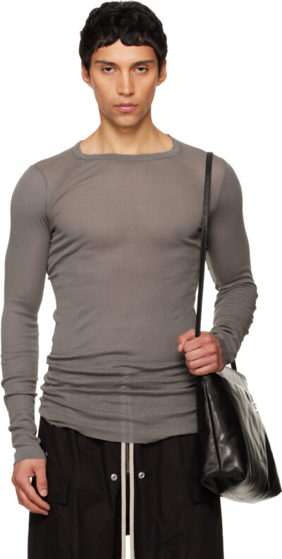Rick Owens Gray Temple Rib LS T-shirt