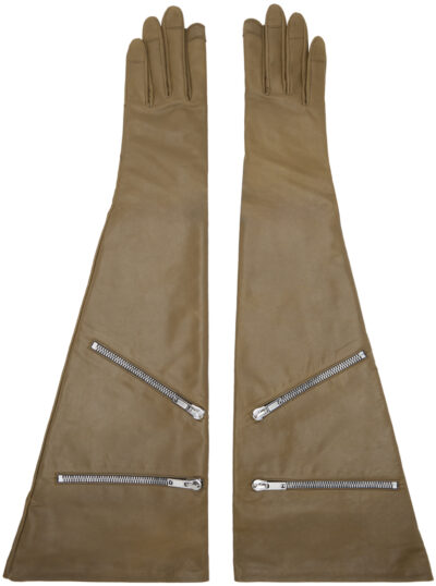 Rick Owens Khaki Porterville Gauntlets Gloves