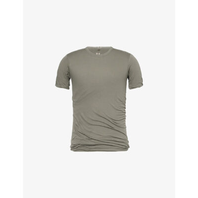 Rick Owens Mens Rick Owens Double-Layer Short-Sleeve Cotton T-Shirt