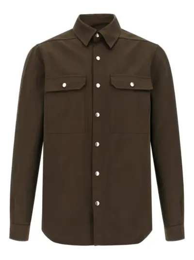 Rick Owens Outershirt snap button pockets shirt - Brown