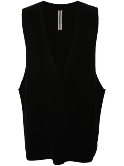 Rick Owens V Tank fine-knit vest - Black