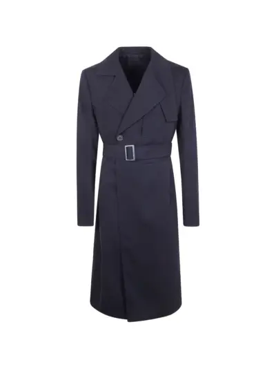 Rick Owens belted coat - Blue