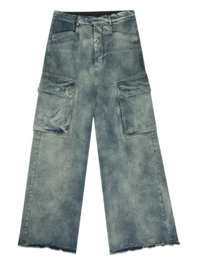 Rick Owens cargo frayed jeans - Blue