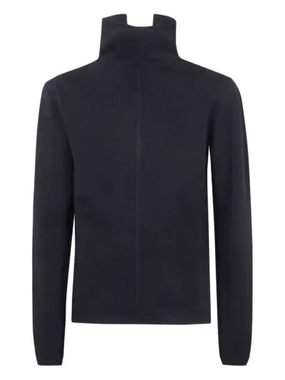 Rick Owens high-neck cut-out sweater - Blue