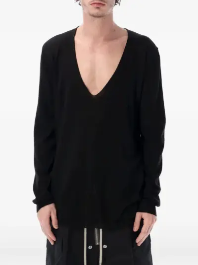 Rick Owens oversized V-neck sweater - Black