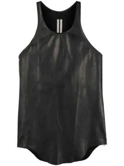 Rick Owens scoop-neck leather tank top - Black