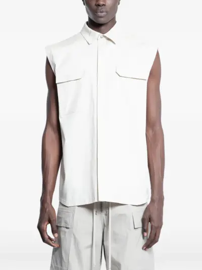 Rick Owens sleeveless jumbo shirt - White