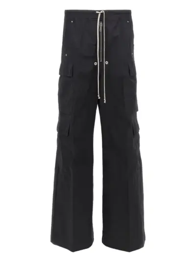 Rick Owens zip cotton cargobelas trousers - Black