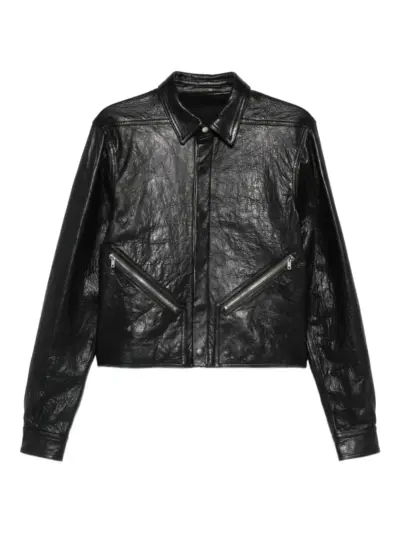 Rick Owens zip leather jacket - Black