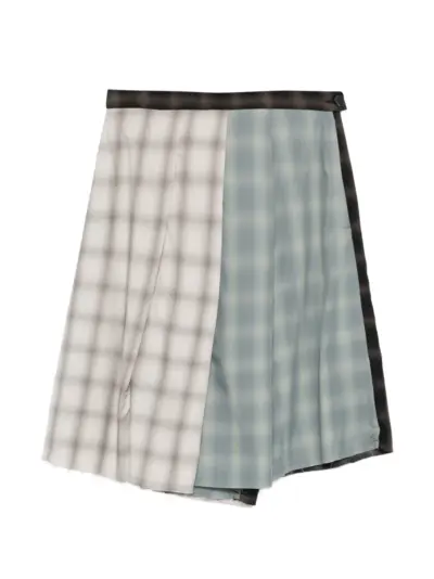 Song For The Mute patchwork check shorts - Neutrals