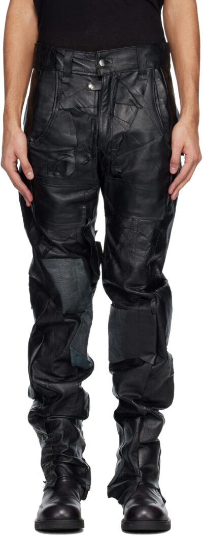 Swampgod Black Sandro Stomper Leather Pants