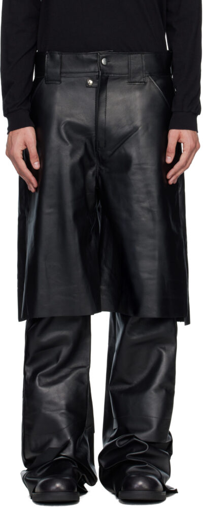 Swampgod Black Stövel Wide Leather Pants
