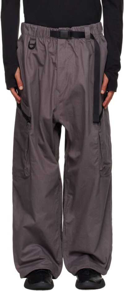 Y-3 Gray Twill Cargo Pants