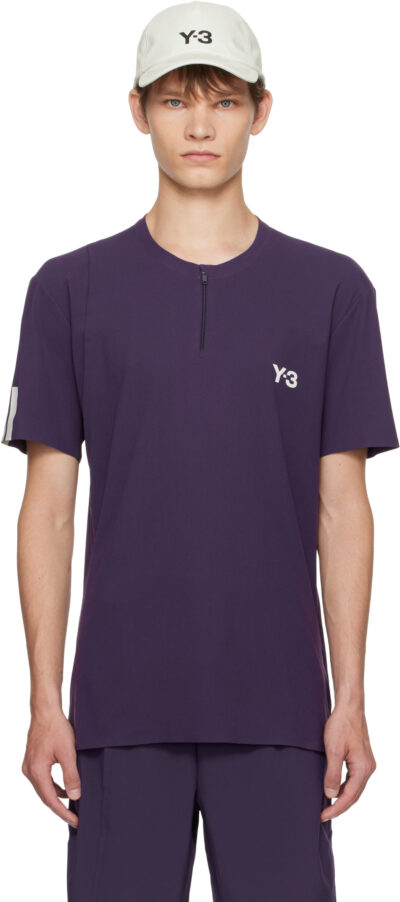 Y-3 Purple US Open Tennis Freelift Zip Pro T-shirt