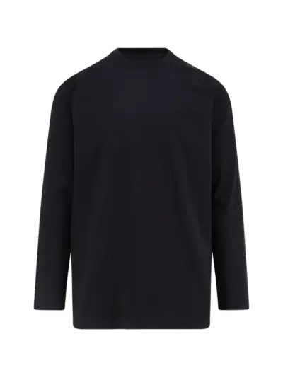 Y-3 logo-print long-sleeved T-shirt - Black