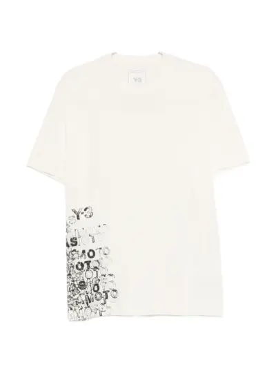 Y-3 print T-shirt - Neutrals