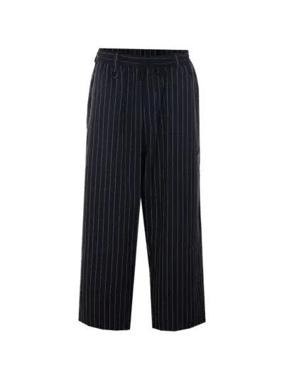 Y-3 striped-pattern elasticised trousers - Black