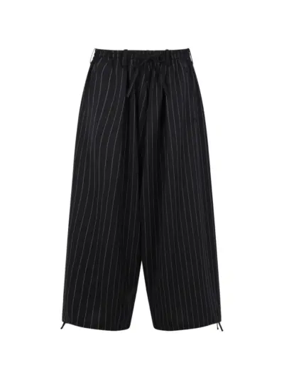 Y-3 wide-leg pinstripe trousers - Black