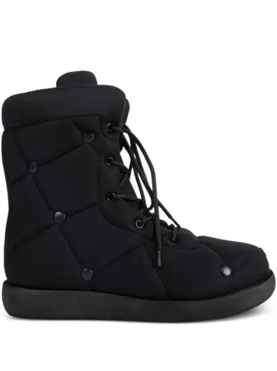 Yohji Yamamoto PE/Tricot quilted boots - Black
