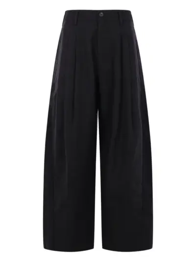 Ziggy Chen belt-loops pleated trousers - Black