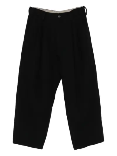 Ziggy Chen pleated drop-crotch trousers - Black