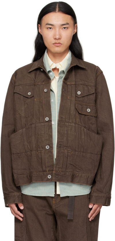 sacai Brown Cotton Denim Jacket