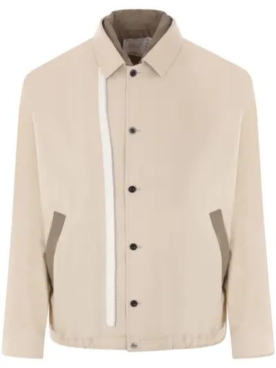 sacai cotton twill jacket - Neutrals