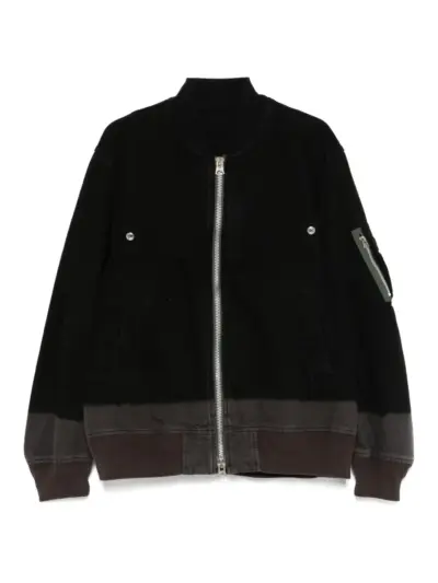 sacai garment-dyed jacket - Black