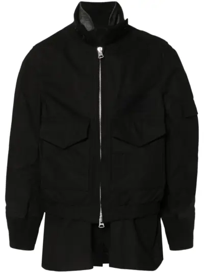 sacai multi-pocket jacket - Black